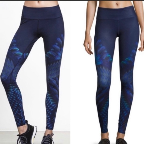 Alo Navy Feathers Full length Leggings (Size small) - Picture 1 of 2
